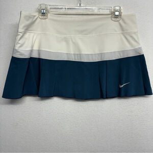 Nike L Victory Woven Pleated Tennis Skort White Midnight Navy 546086-101